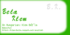 bela klem business card